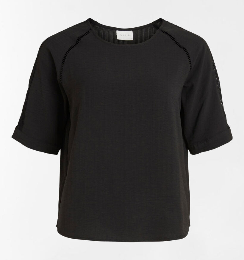 Vila Lovie Sleeve Zwarte T-shirt (298639)