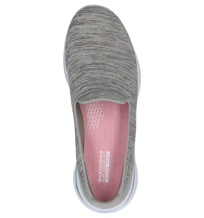 Skechers Go Walk 5 Grijze Slip-on Sneakers in stof (266892)