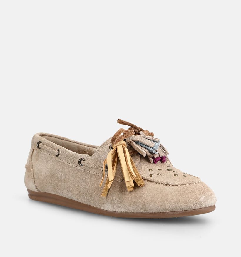 Posh By Poelman Donkerbeige Bootschoenen voor dames (381563)