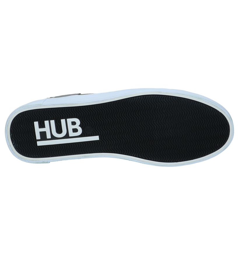 Grijze Casual Veterschoenen Hub Hook in stof (242660)