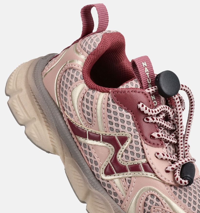Naturino Wave Baskets basses en Rose pour filles (380171) - pour semelles orthop&eacute;diques