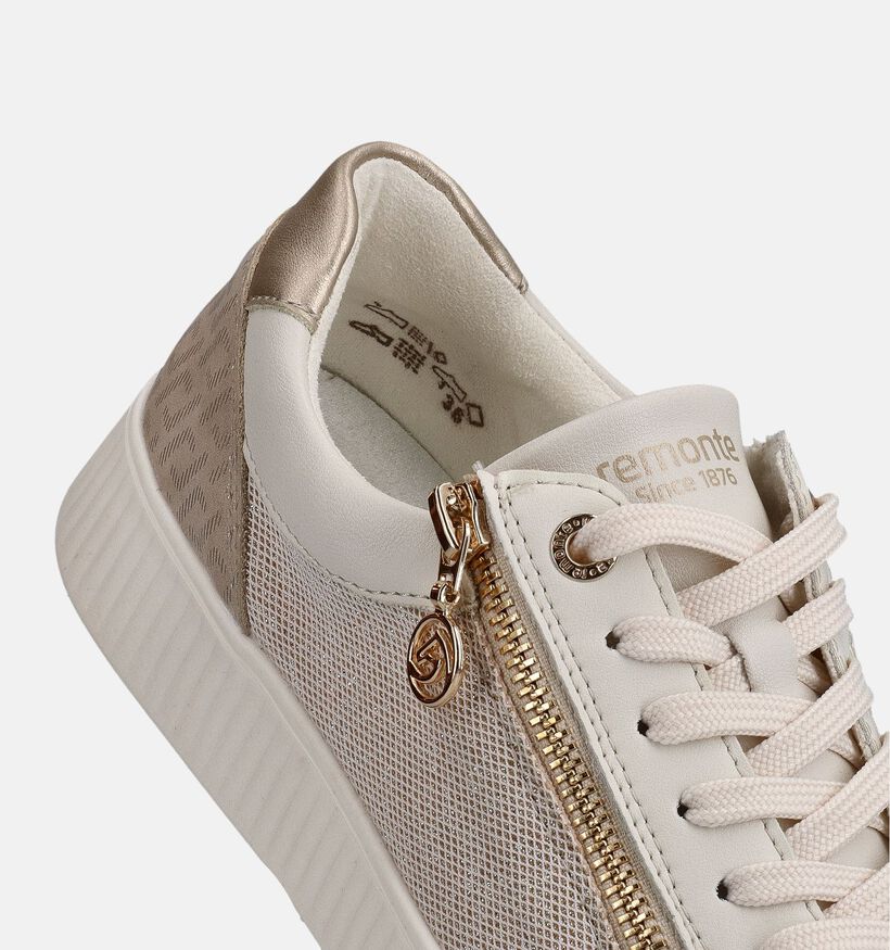 Remonte Goudkleurige Veterschoenen voor dames (367747) - geschikt voor steunzolen