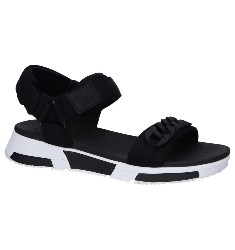 FitFlop Sandales plates en Noir en textile (252183)