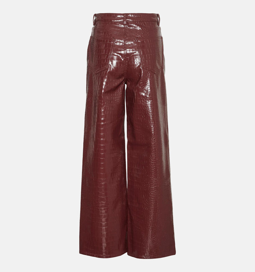 Vero Moda Kathy pantalon large en croco en Bordeaux L 30 pour femmes (326768)