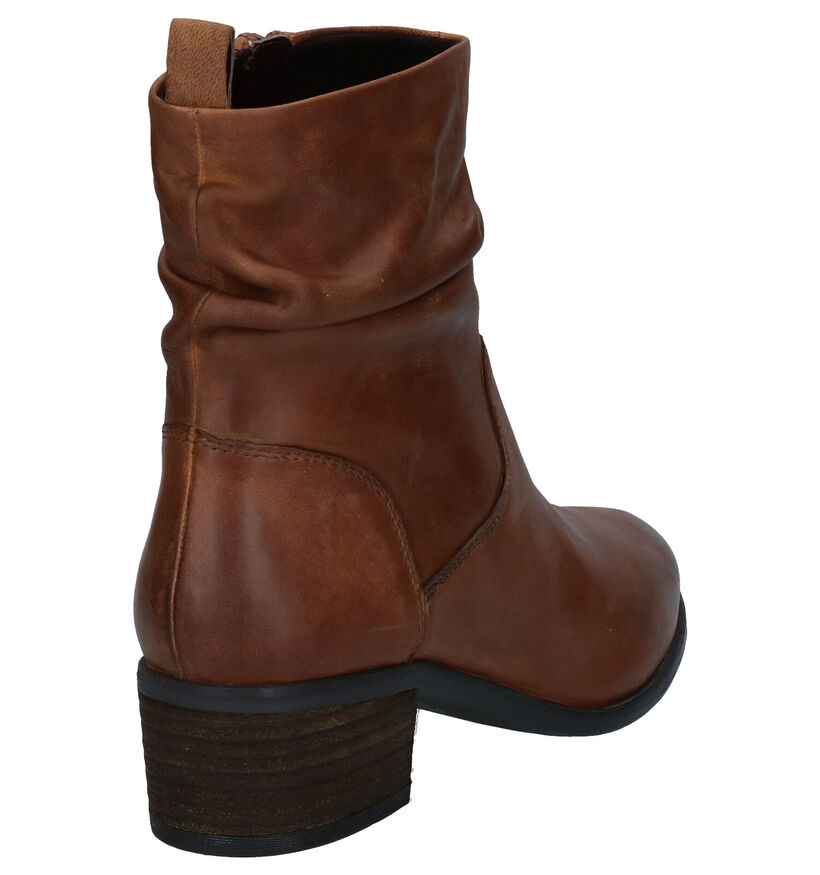 Steven NY Bottines à talons en Cognac en cuir (280206)