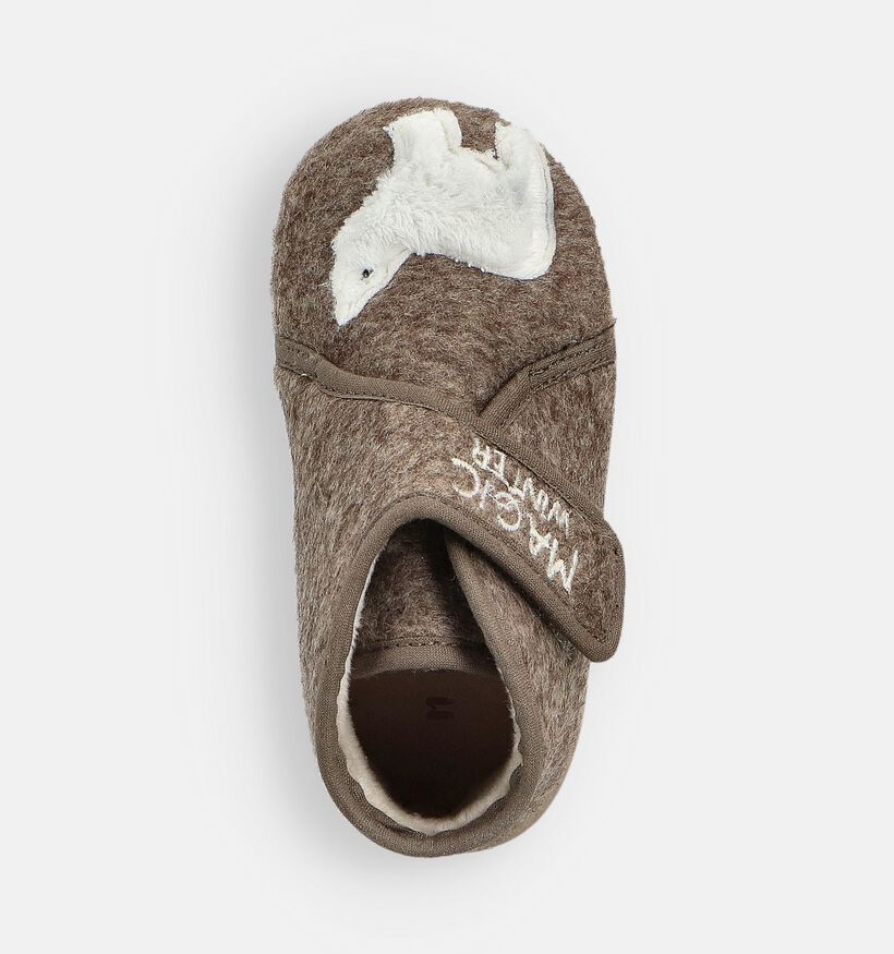 Milo & Mila Magic Winter Bruine Pantoffels voor meisjes, jongens (364944) - geschikt voor steunzolen