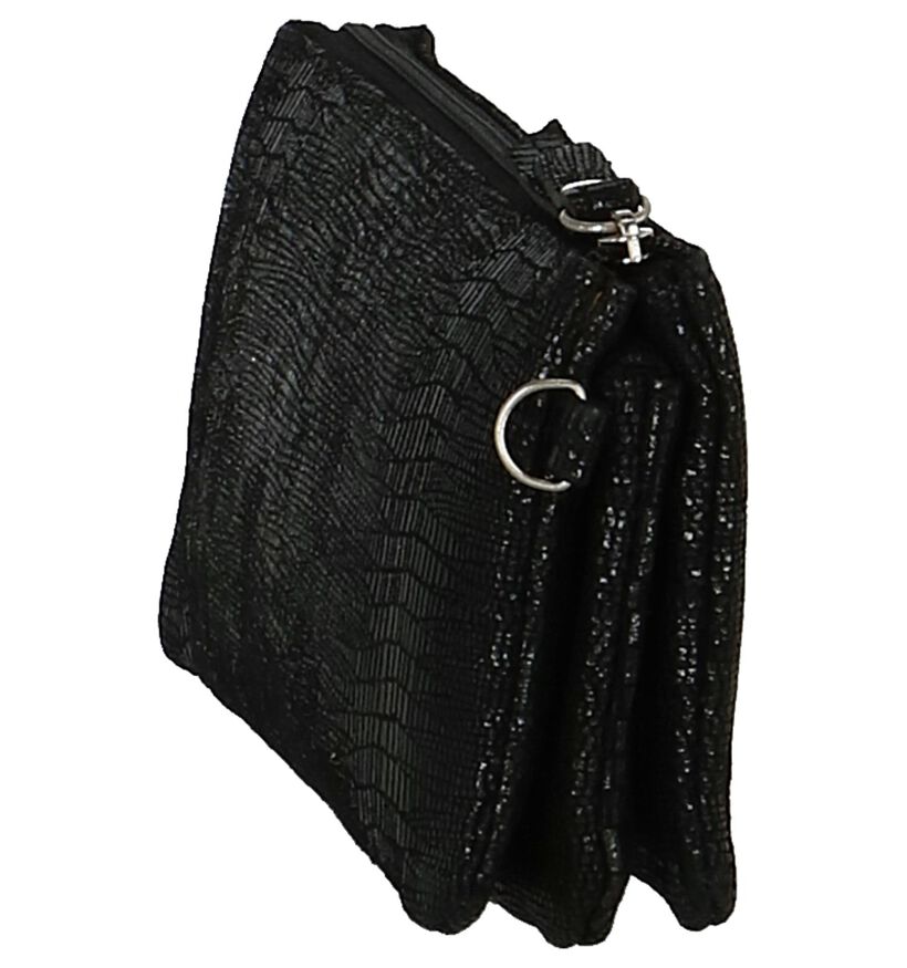 Via Limone Lizard Sac Porté Croisé en Noir en nubuck (270746)