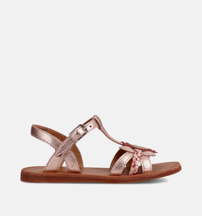 Pom d'Api Plagette Alto Sandales en Or ros&eacute; pour filles (370269)