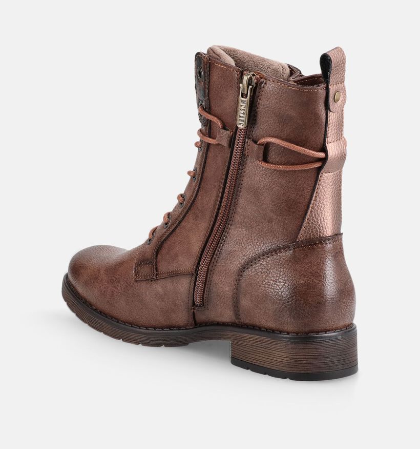 Mustang Cognac Boots met Veter en Rits voor dames (378897)