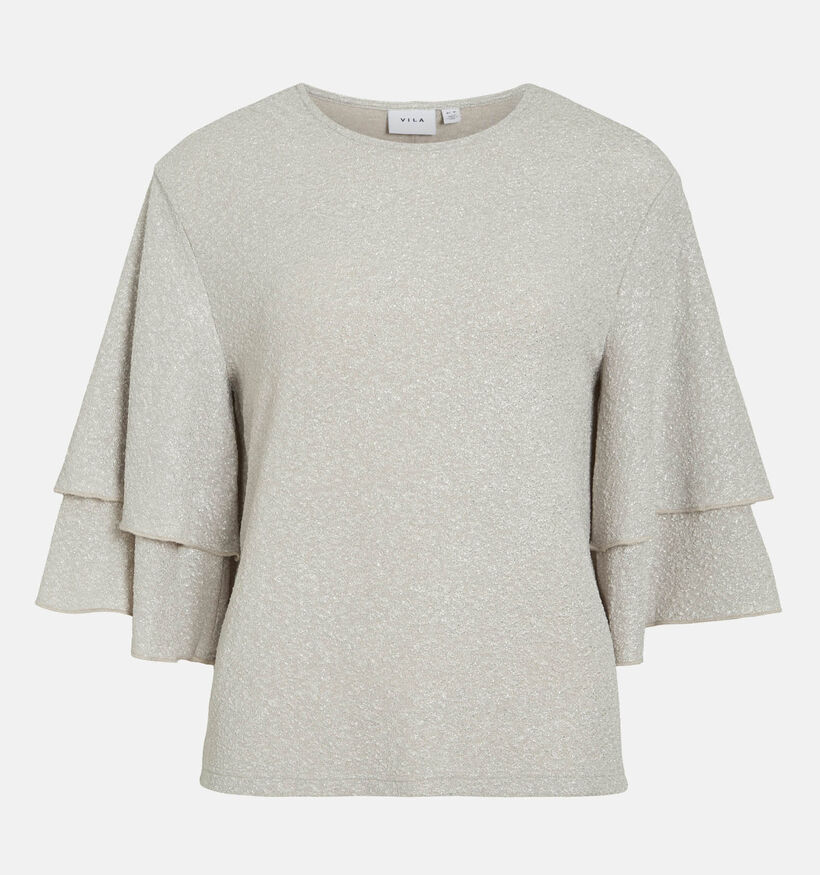 Vila Fora Beige Glitter Blouse voor dames (369189)