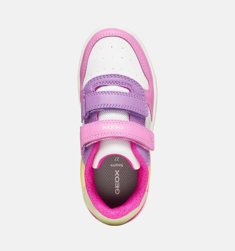 Geox Washiba Baskets basses en Rose/Multi pour filles (377732) - pour semelles orthop&eacute;diques