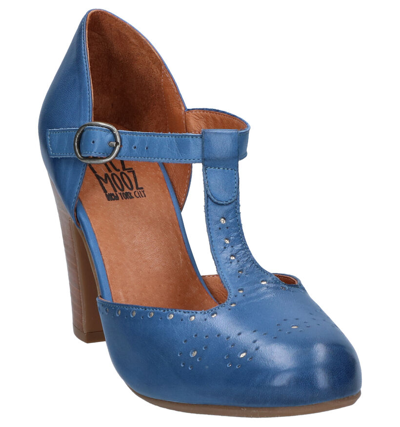 Miz Mooz Escarpins à bride en Bleu foncé en cuir (272226)