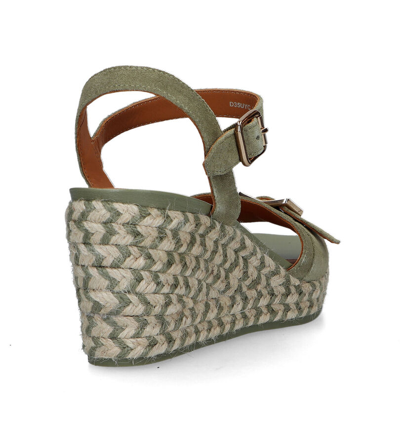 Geox Panarea Groene Sandalen Met Sleehak voor dames (326687)