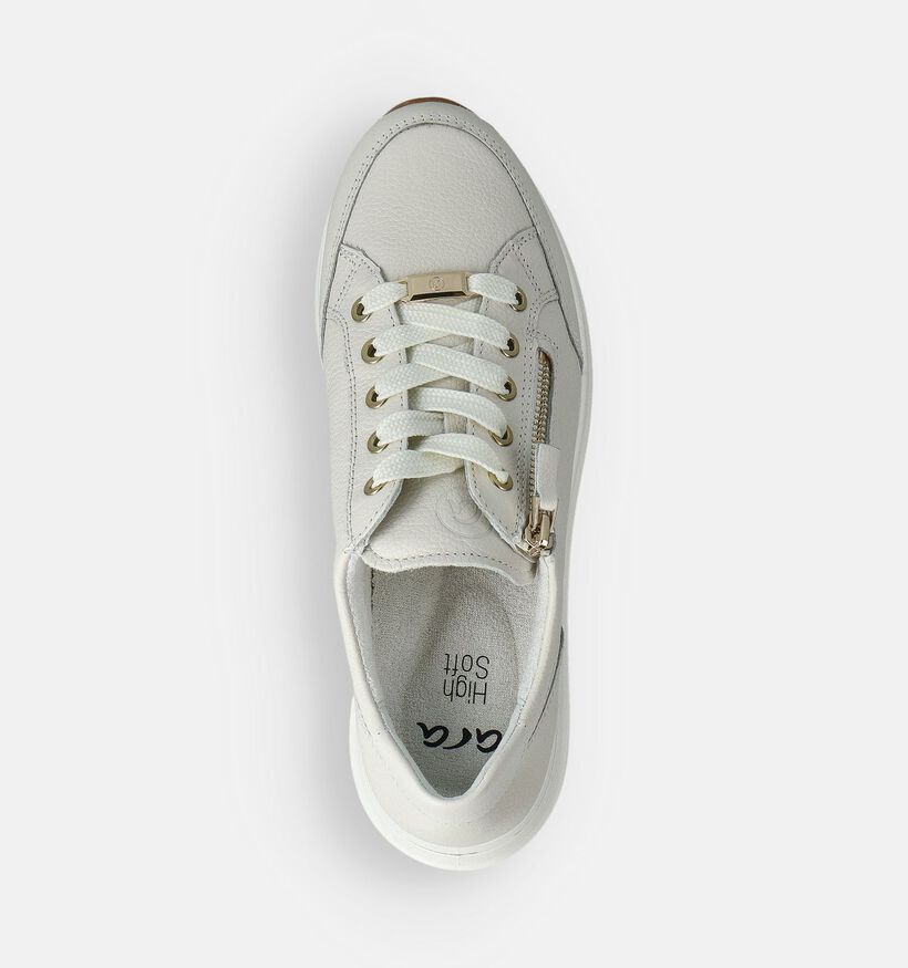 Ara Osaka High Soft Baskets habill&eacute;es en &Eacute;cru pour femmes (370782) - pour semelles orthop&eacute;diques