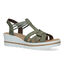 Rieker Sandales avec talon compensé en Vert kaki pour femmes (323645)