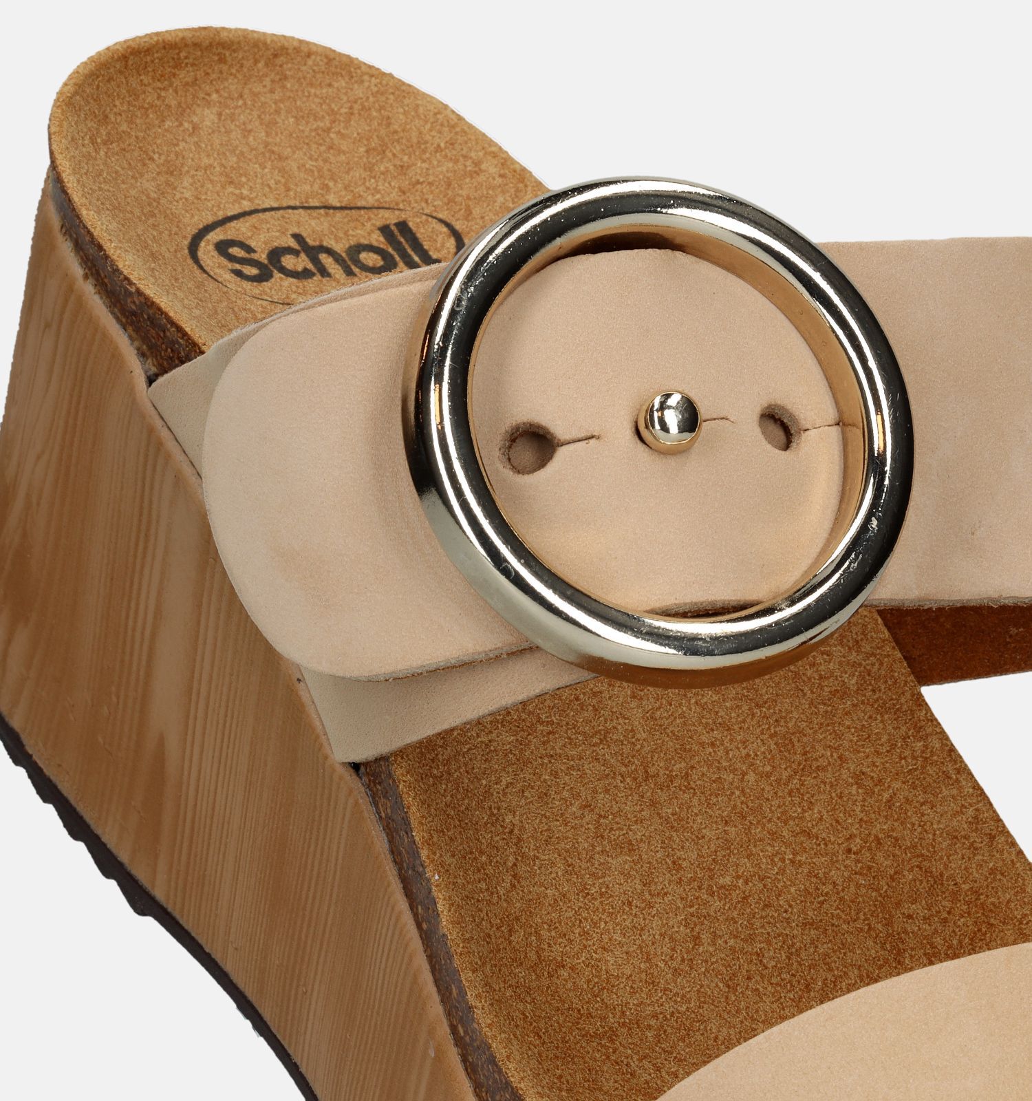Scholl Malibu Beige Muiltjes Met Sleehak Dames Slippers Online op TORFS.BE