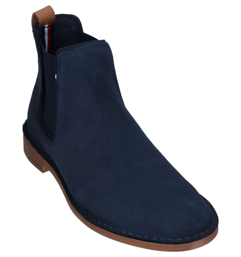 Tommy Hilfiger Stitchdown Blauwe Chelsea Boots in nubuck (293048)