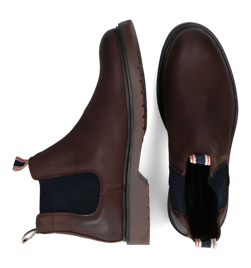 Jack & Jones Leyton Bruine Chelsea Boots in stof (294957)
