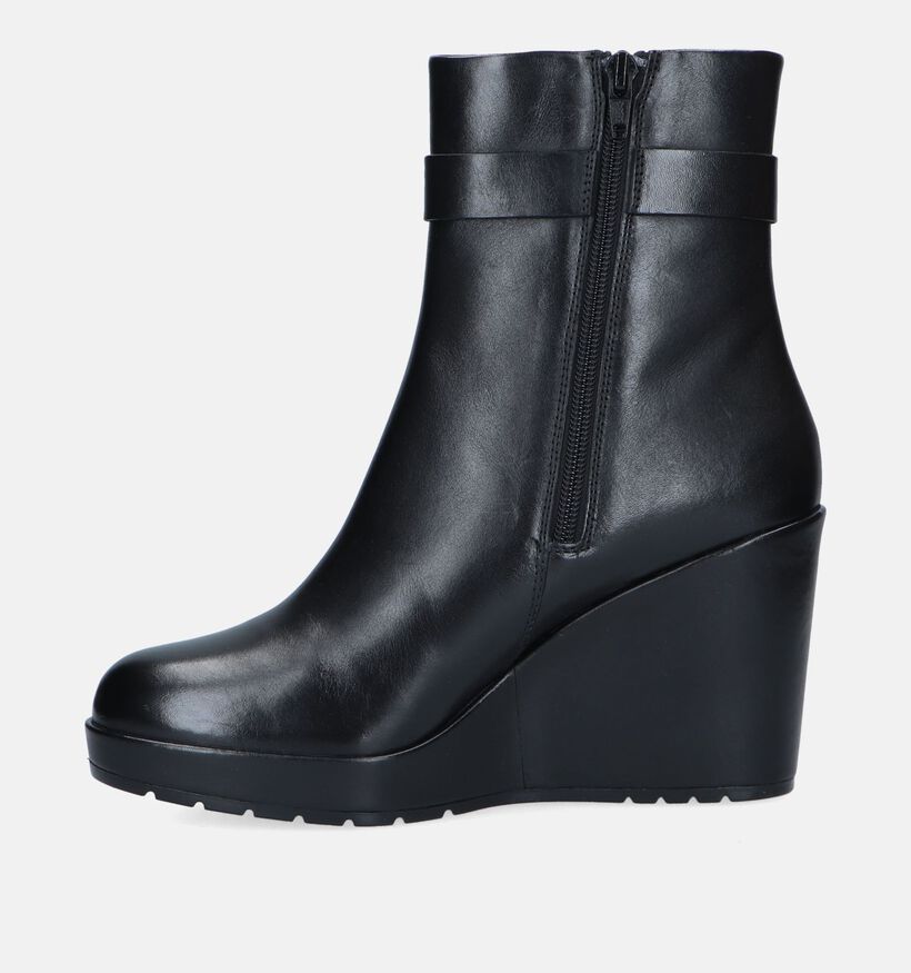 Geox Manilva Zwarte Enkellaarzen Met Sleehak voor dames (328401)