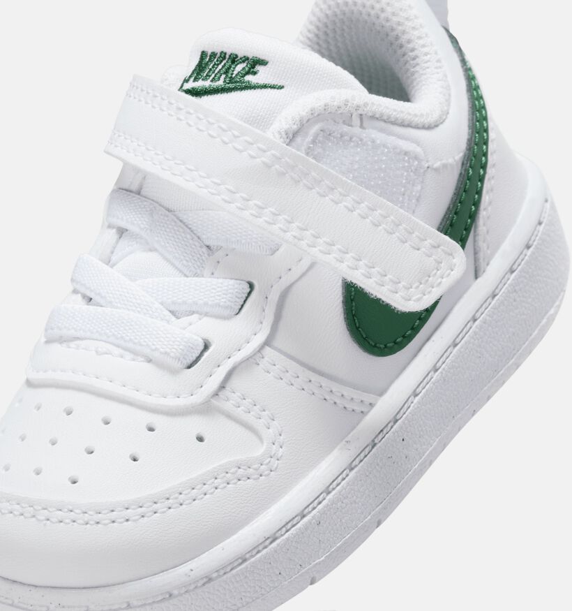 Nike Court Borough 2 Witte/Groene Sneakers voor jongens, meisjes (359840)