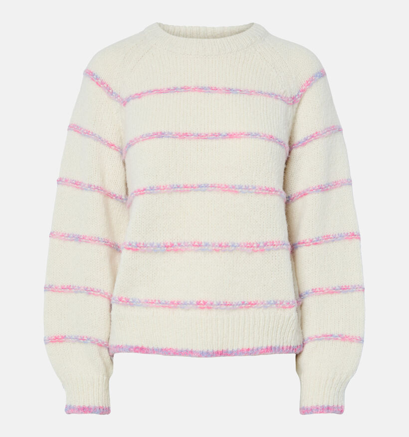 Pieces Nelia Pull en Beige/Rose pour femmes (378352)
