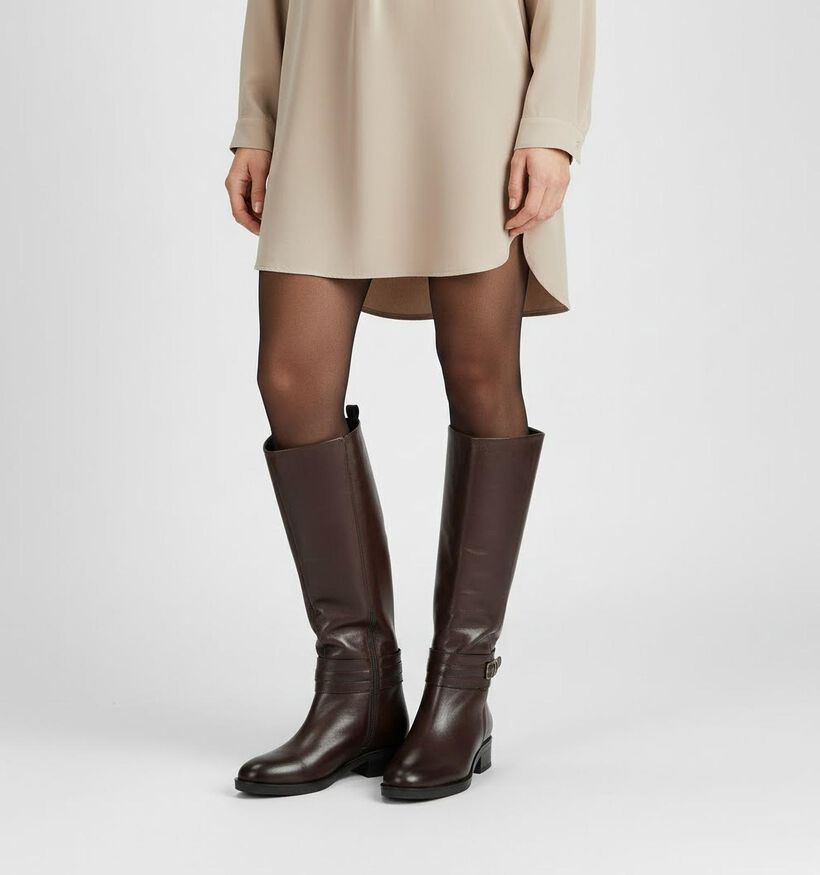 Laurent David Donkerbruine Lange Laarzen voor dames (362498)