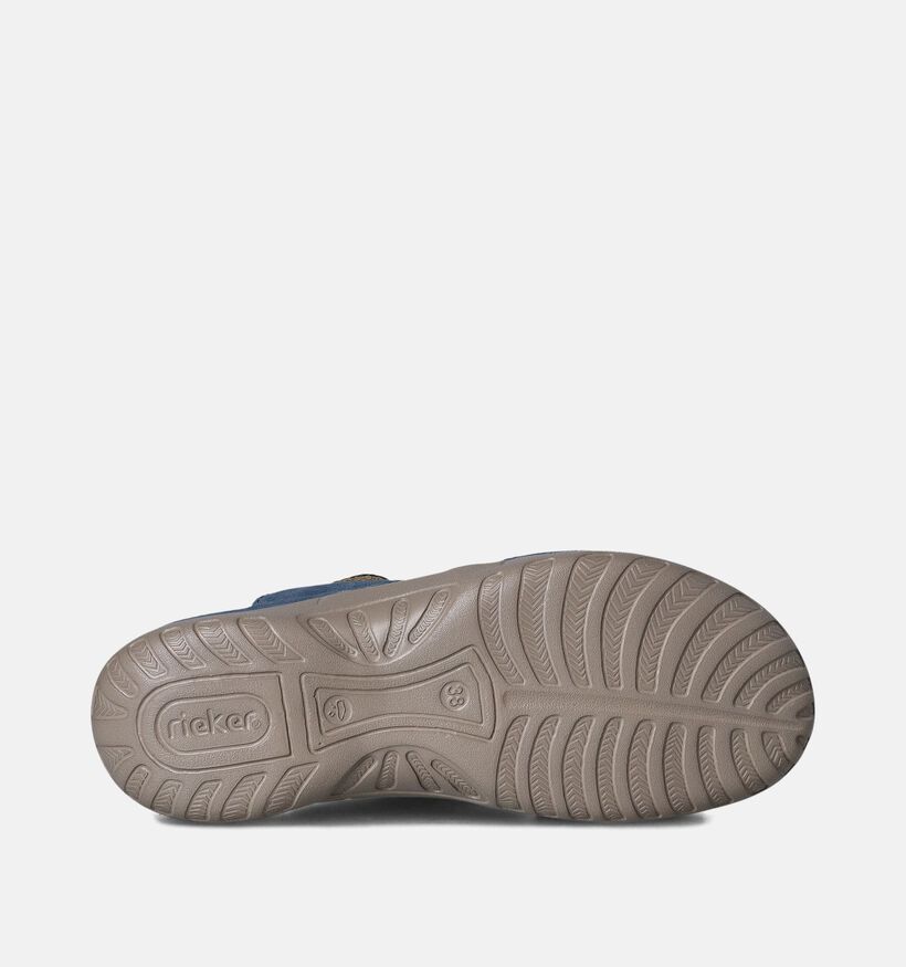 Rieker Nu-pieds plates en Bleu pour femmes (354989)