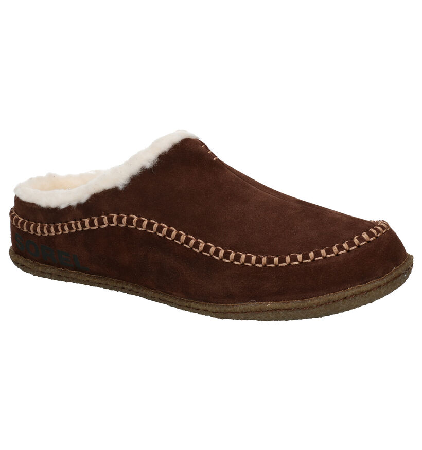 Sorel Lanner Ridge Zwarte Pantoffels in daim (294137)