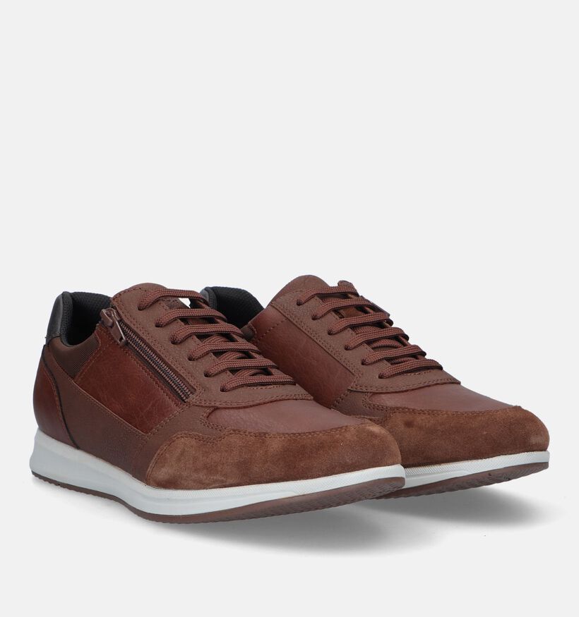 Geox Optek U Avery Cognac Veterschoenen voor heren (328361) - geschikt voor steunzolen