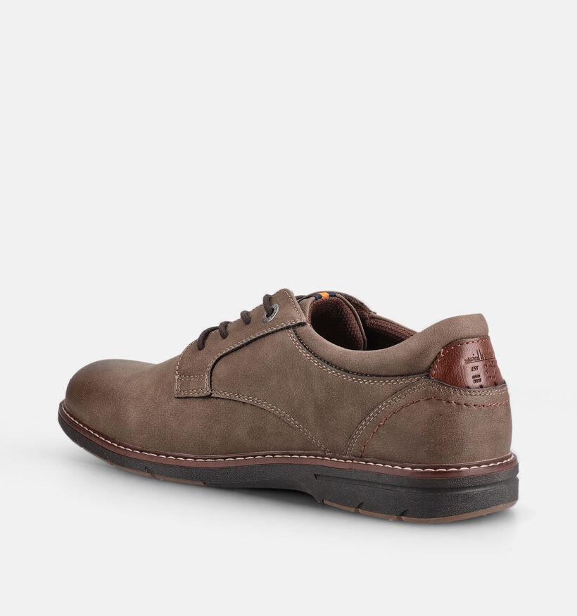 Relife Taupe Geklede Veterschoene voor heren (377669)