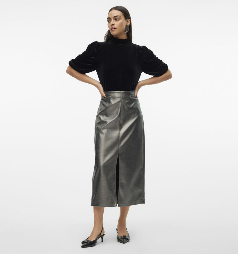 Vero Moda Camilla Jupe mi-longue en Gris pour femmes (349062)