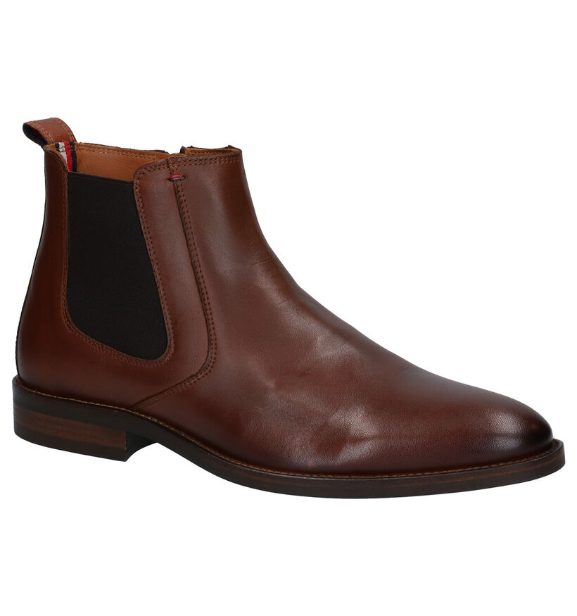 Tommy Hilfiger Essential Cognac Chelsea Boots in leer (279966)