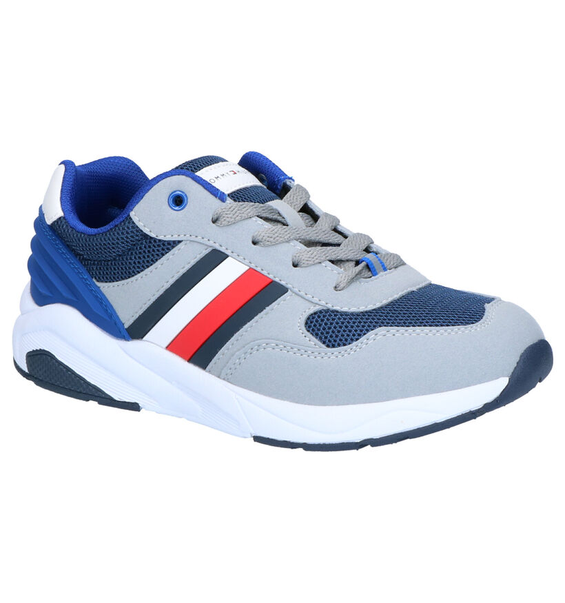 Tommy Hilfiger Grijs/Blauwe Sneakers in kunstleer (266597)