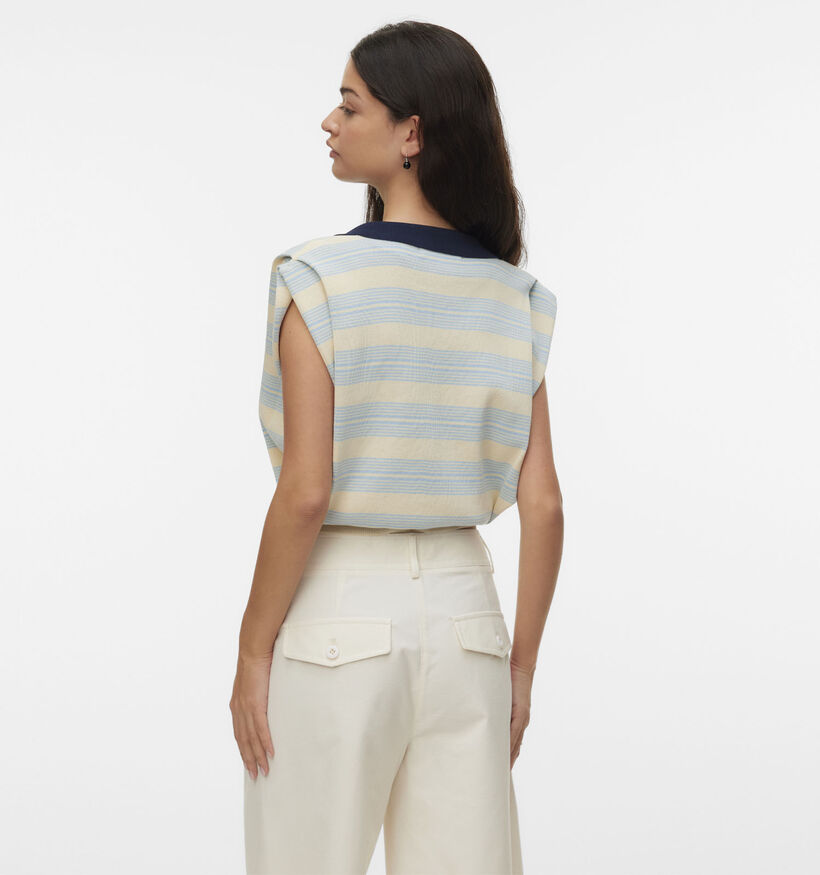 Vero Moda Music Blauwe/Beige Top voor dames (378420)
