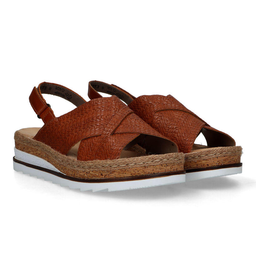 Rieker Cognac Sandalen met sleehak voor dames (323574)