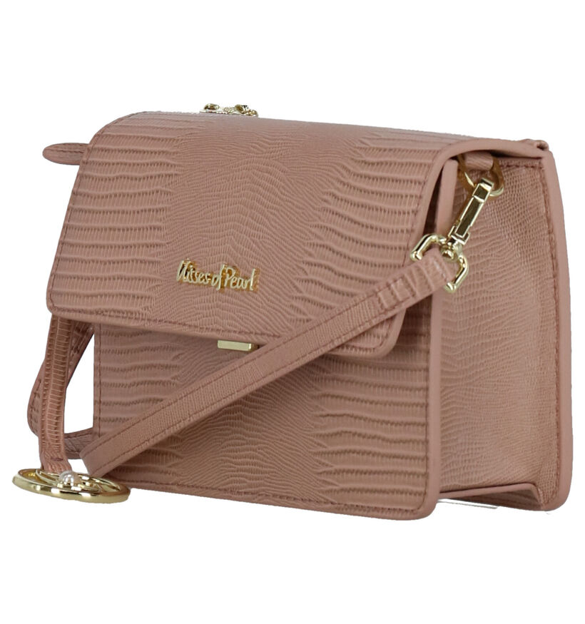 Kisses of Pearl Michelle Roze Crossbody Tas in kunstleer (273746)