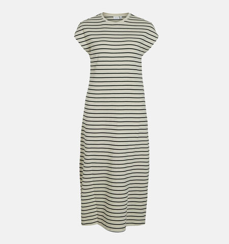 Robe mi-longue beige
