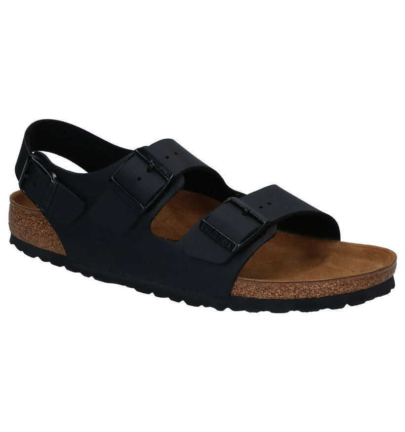 Birkenstock Milano Sandales en Noir en simili cuir (305410)