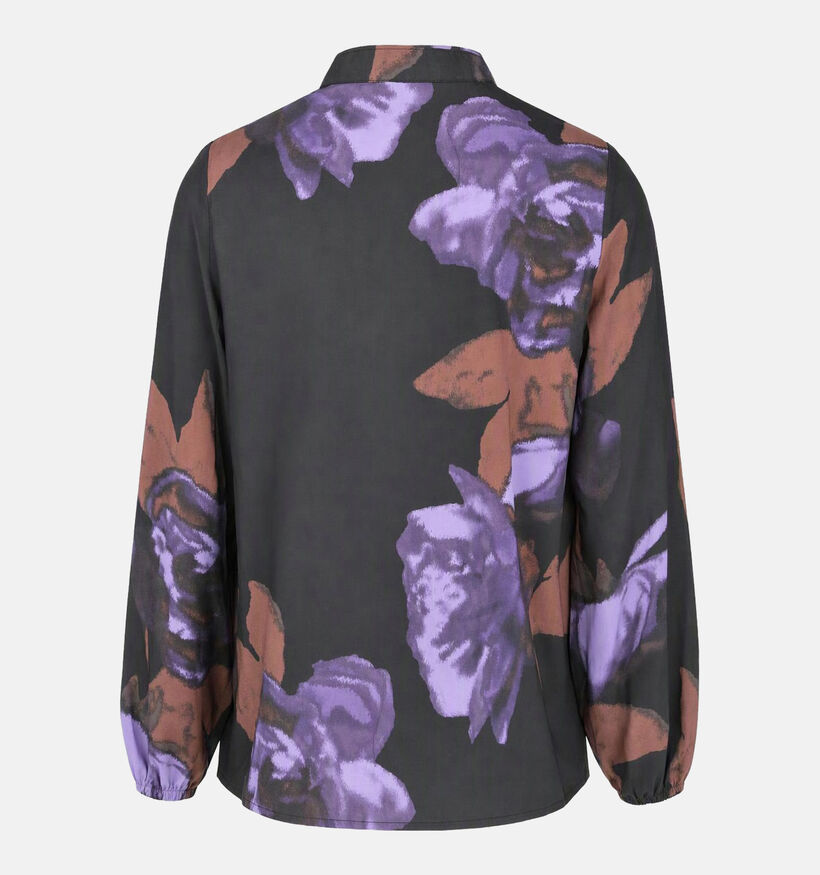 Vero Moda Lia Bow Blouse en Noir/Violet pour femmes (379675)