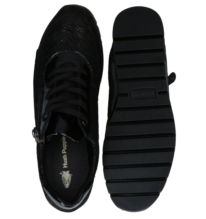Hush Puppies Itou Zwarte Veterschoenen in lak (292697)
