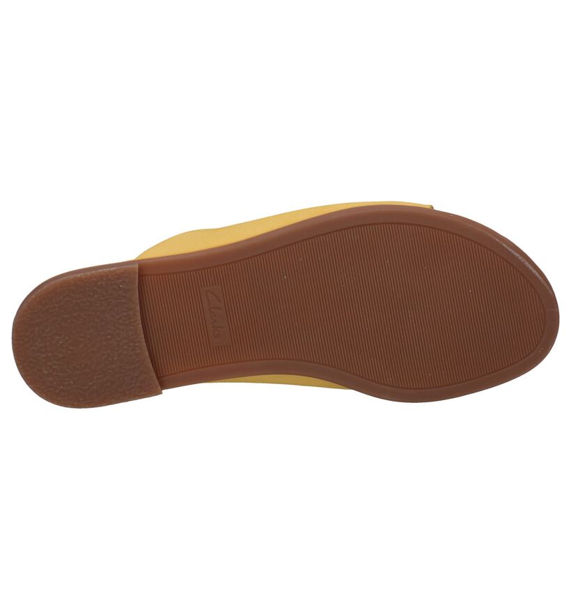 Gele Slippers Clarks Bay Petal in leer (241583)