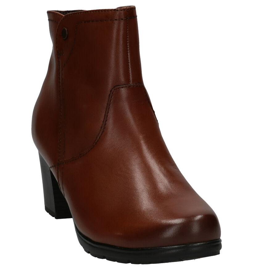 Jana Cognac Enkellaarzen in leer (257523)