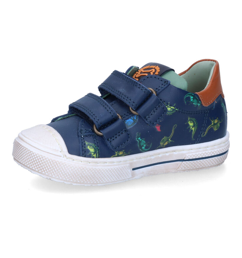 STONES and BONES Rusbe Blauwe Velcroschoenen in leer (303483)