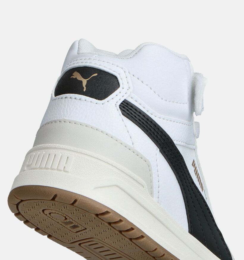 Puma Shuffle Downtown Witte Hoge Sneakers voor jongens, meisjes (359200) - geschikt voor steunzolen