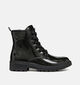 Geox Casey Girl Zwarte Boots met Veters en Rits voor meisjes (376269) - geschikt voor steunzolen