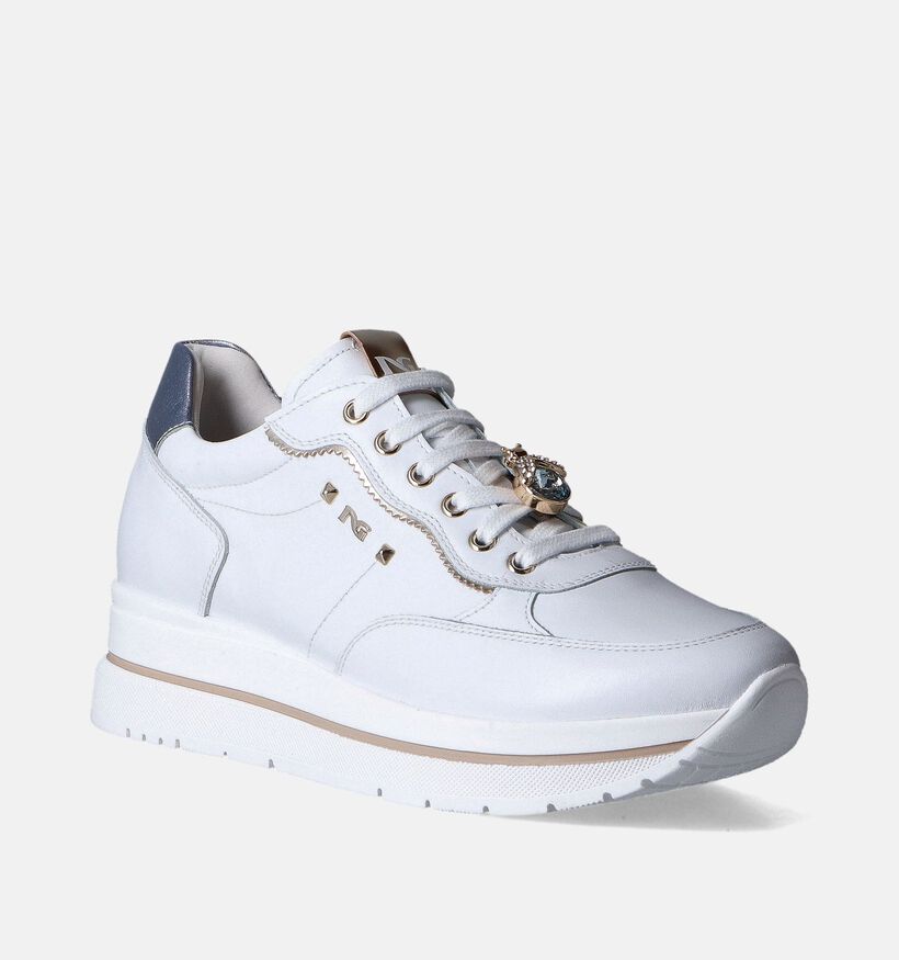 NeroGiardini Witte Sneakers voor dames (351946) - geschikt voor steunzolen