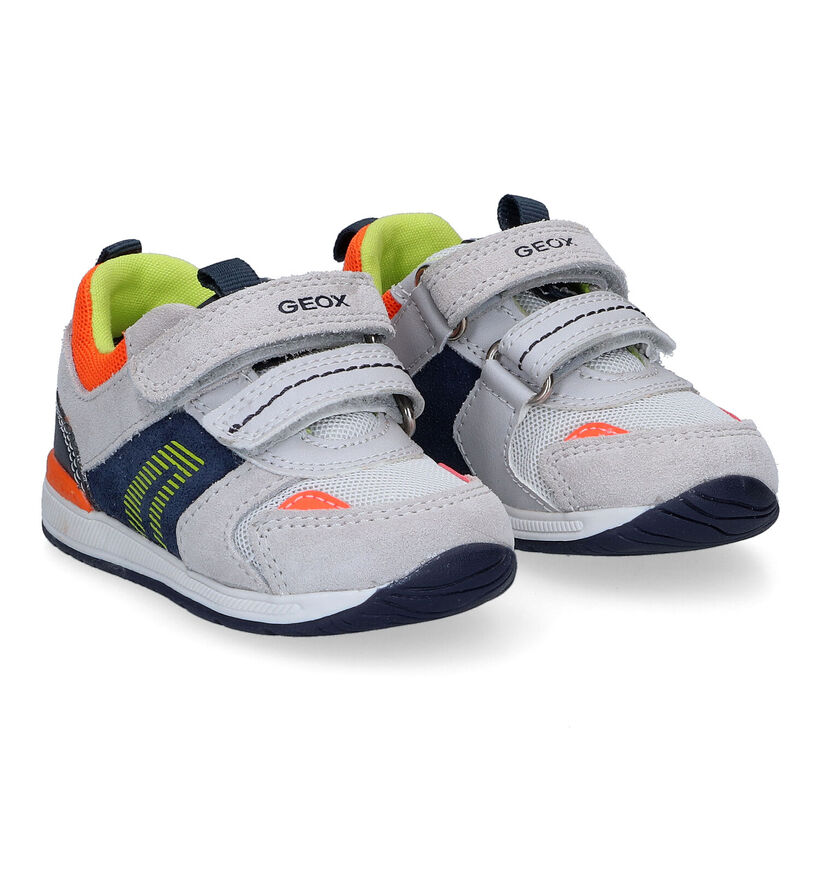 Geox Rishon Grijze Sneakers voor jongens (311028) - geschikt voor steunzolen