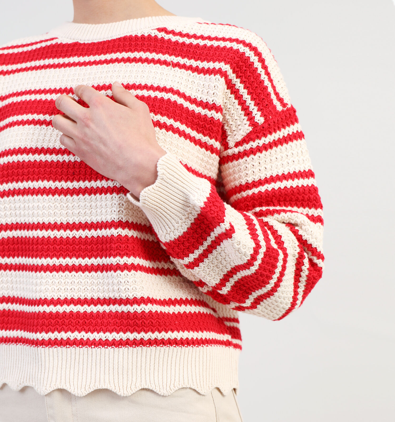 Rood wit gestreepte trui dames clearance