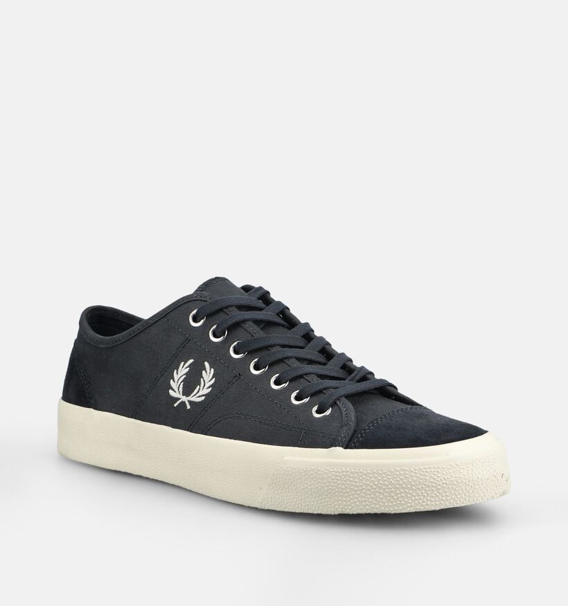 Fred Perry Hughes Canvas Suede Donkerblauwe Sneakers voor heren (375101)