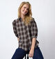 Sisters Point Ella Donkerbruine Geruite Blouse voor dames (386264)